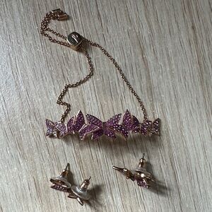 Swarovski Pink Pavé Butterfly Set